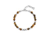 Bracciale 4US: Cesare Paciotti Uomo Primavera Estate 24 in Acciaio Occhio di tigre 4UBR6756